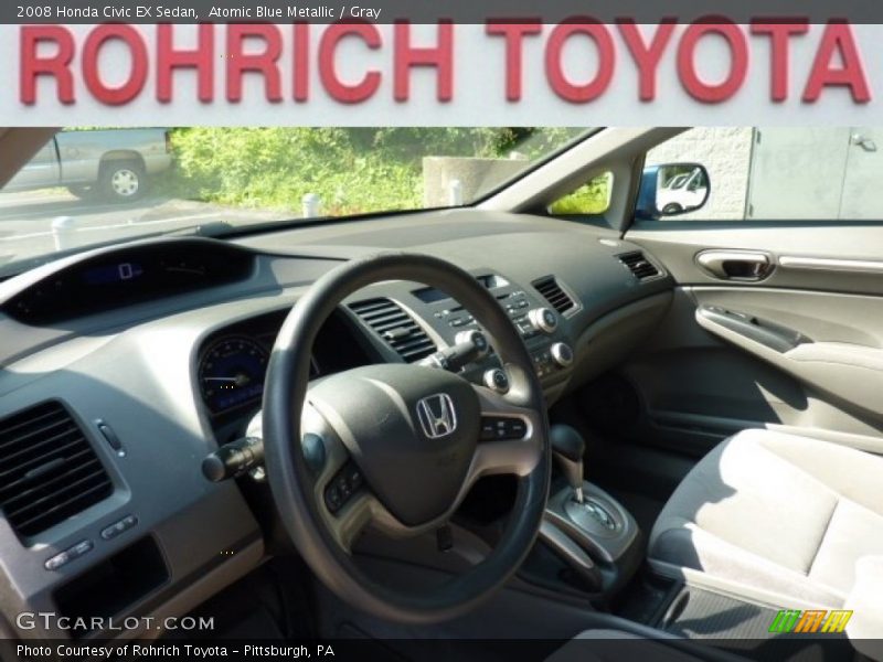 Atomic Blue Metallic / Gray 2008 Honda Civic EX Sedan