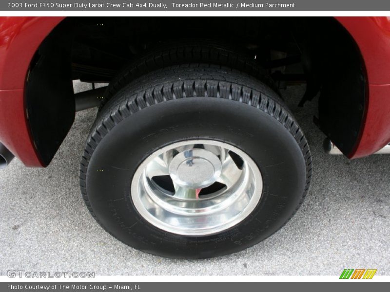 Toreador Red Metallic / Medium Parchment 2003 Ford F350 Super Duty Lariat Crew Cab 4x4 Dually