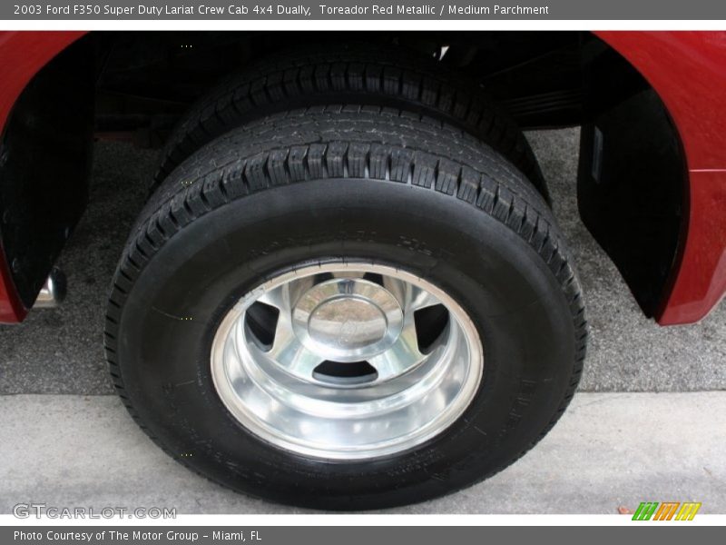 Toreador Red Metallic / Medium Parchment 2003 Ford F350 Super Duty Lariat Crew Cab 4x4 Dually