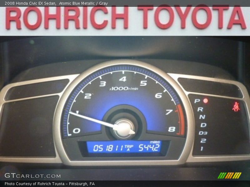 Atomic Blue Metallic / Gray 2008 Honda Civic EX Sedan
