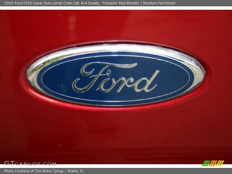 Toreador Red Metallic / Medium Parchment 2003 Ford F350 Super Duty Lariat Crew Cab 4x4 Dually