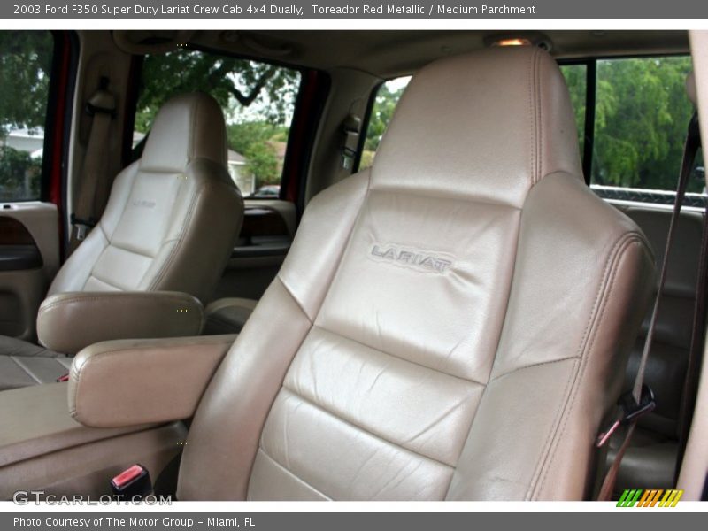 Toreador Red Metallic / Medium Parchment 2003 Ford F350 Super Duty Lariat Crew Cab 4x4 Dually