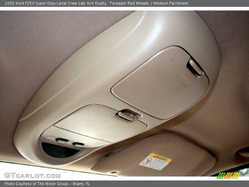 Toreador Red Metallic / Medium Parchment 2003 Ford F350 Super Duty Lariat Crew Cab 4x4 Dually