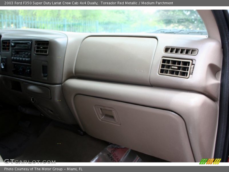 Toreador Red Metallic / Medium Parchment 2003 Ford F350 Super Duty Lariat Crew Cab 4x4 Dually