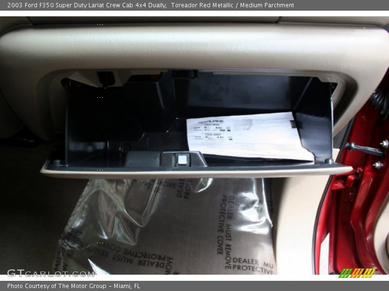 Toreador Red Metallic / Medium Parchment 2003 Ford F350 Super Duty Lariat Crew Cab 4x4 Dually