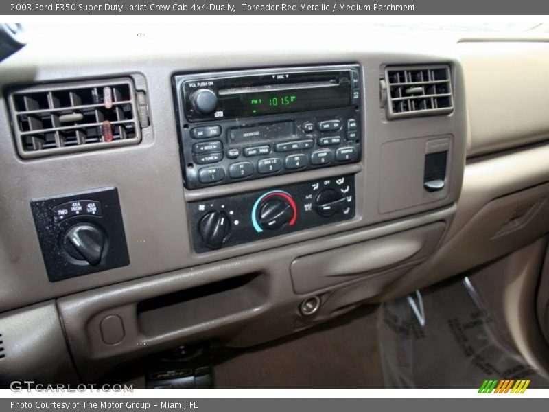Toreador Red Metallic / Medium Parchment 2003 Ford F350 Super Duty Lariat Crew Cab 4x4 Dually