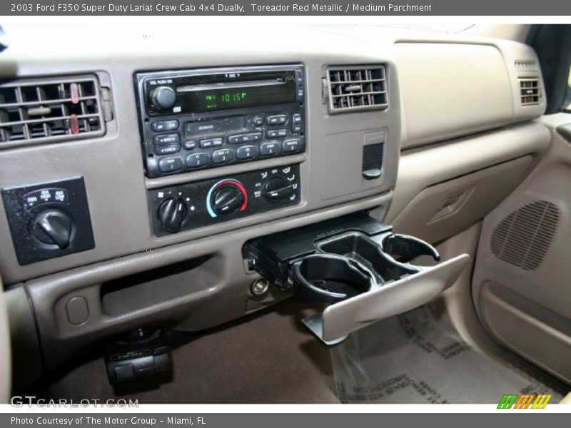 Toreador Red Metallic / Medium Parchment 2003 Ford F350 Super Duty Lariat Crew Cab 4x4 Dually