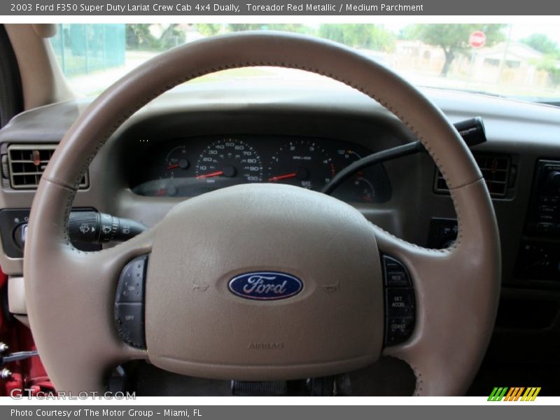 Toreador Red Metallic / Medium Parchment 2003 Ford F350 Super Duty Lariat Crew Cab 4x4 Dually