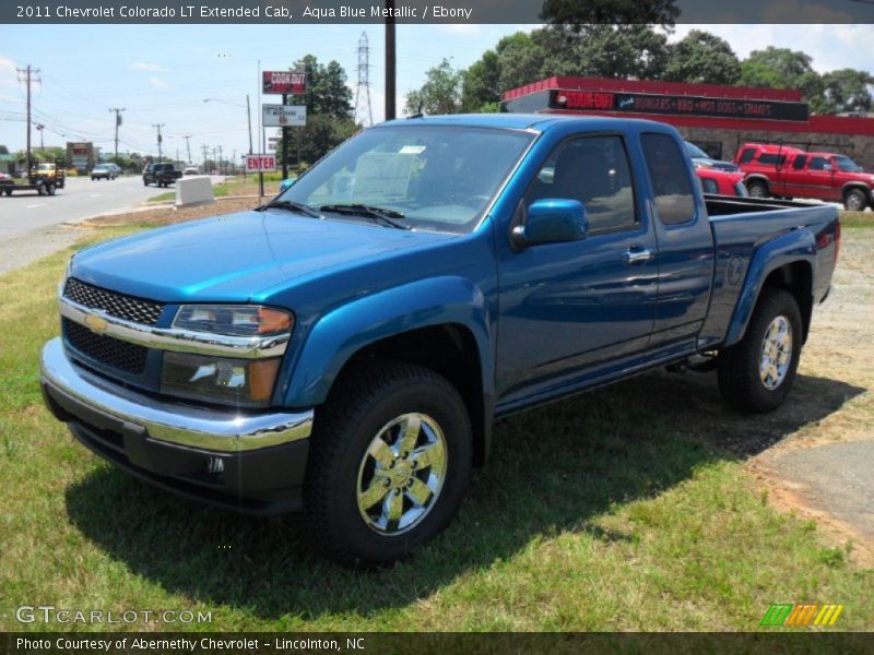 Aqua Blue Metallic / Ebony 2011 Chevrolet Colorado LT Extended Cab