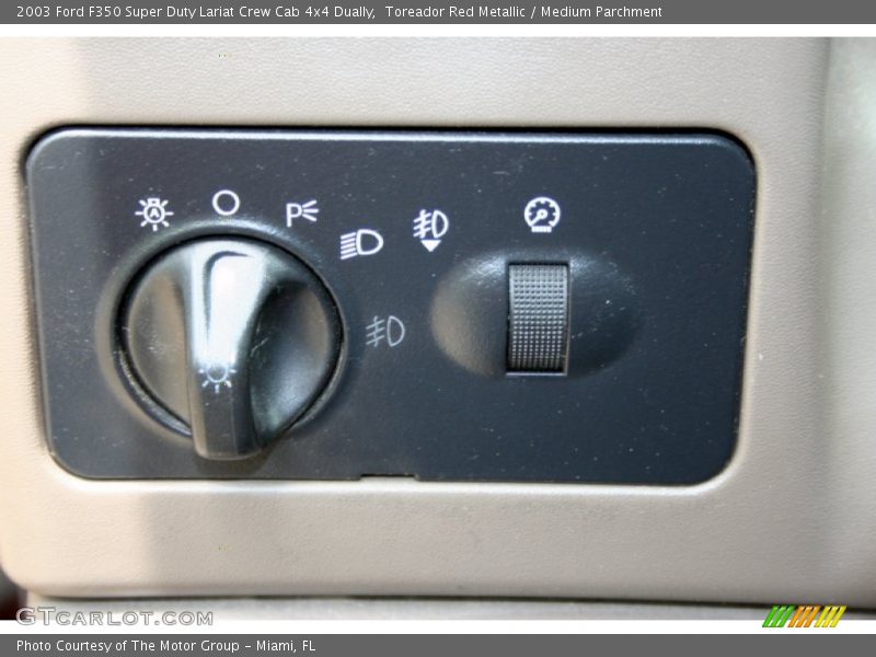 Toreador Red Metallic / Medium Parchment 2003 Ford F350 Super Duty Lariat Crew Cab 4x4 Dually