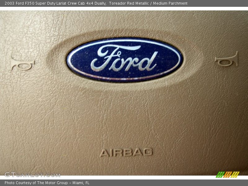 Toreador Red Metallic / Medium Parchment 2003 Ford F350 Super Duty Lariat Crew Cab 4x4 Dually