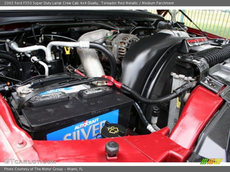 Toreador Red Metallic / Medium Parchment 2003 Ford F350 Super Duty Lariat Crew Cab 4x4 Dually