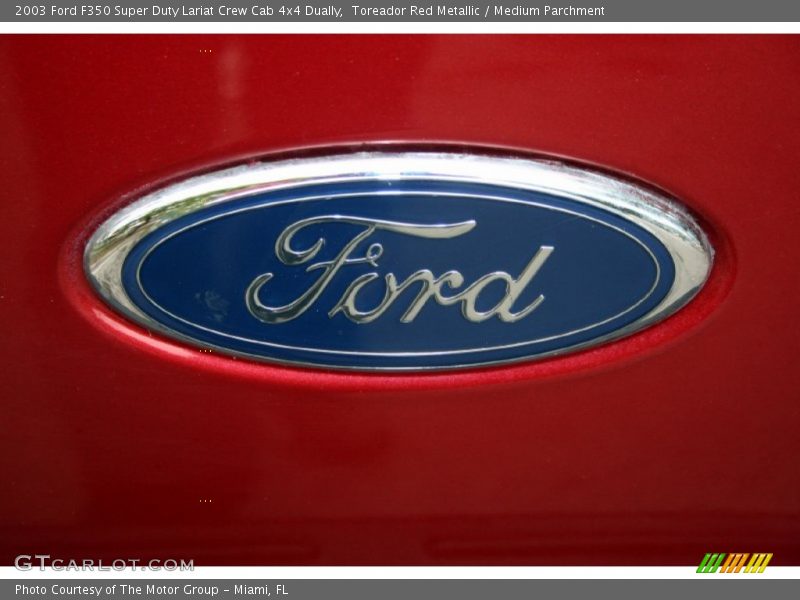 Toreador Red Metallic / Medium Parchment 2003 Ford F350 Super Duty Lariat Crew Cab 4x4 Dually