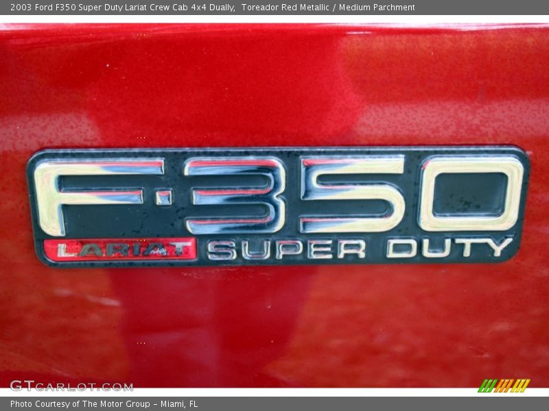 Toreador Red Metallic / Medium Parchment 2003 Ford F350 Super Duty Lariat Crew Cab 4x4 Dually