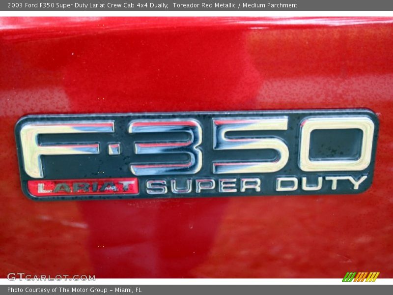 Toreador Red Metallic / Medium Parchment 2003 Ford F350 Super Duty Lariat Crew Cab 4x4 Dually