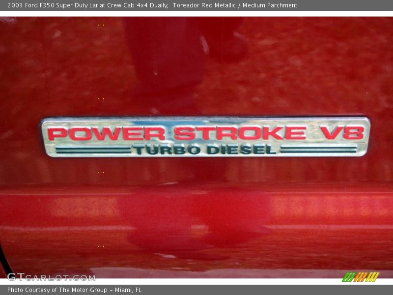 Toreador Red Metallic / Medium Parchment 2003 Ford F350 Super Duty Lariat Crew Cab 4x4 Dually