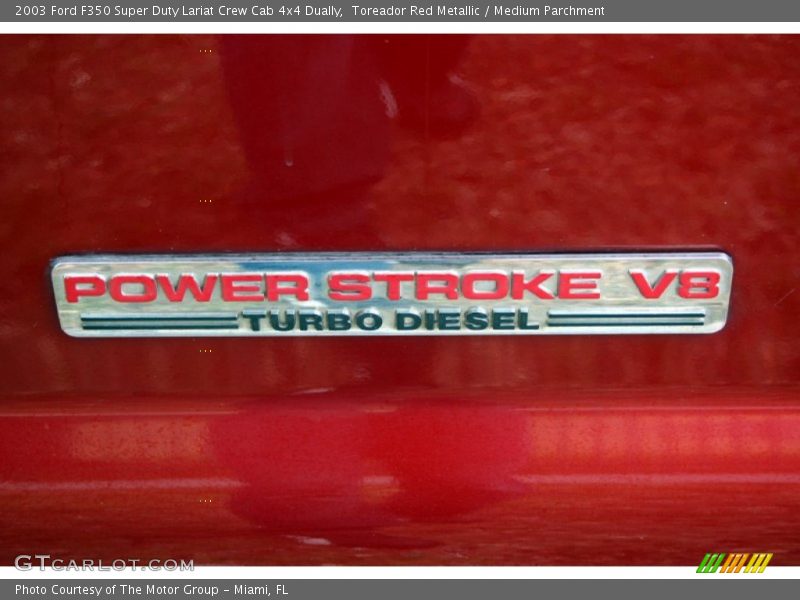 Toreador Red Metallic / Medium Parchment 2003 Ford F350 Super Duty Lariat Crew Cab 4x4 Dually