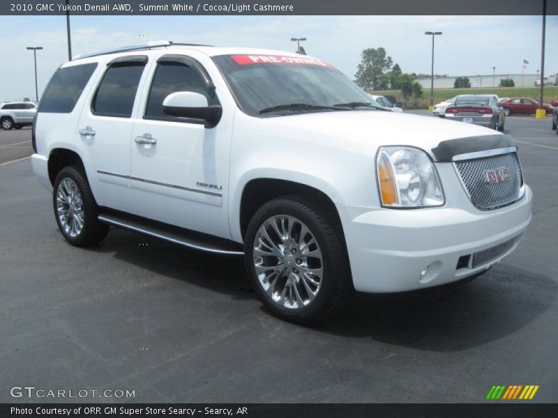 Summit White / Cocoa/Light Cashmere 2010 GMC Yukon Denali AWD