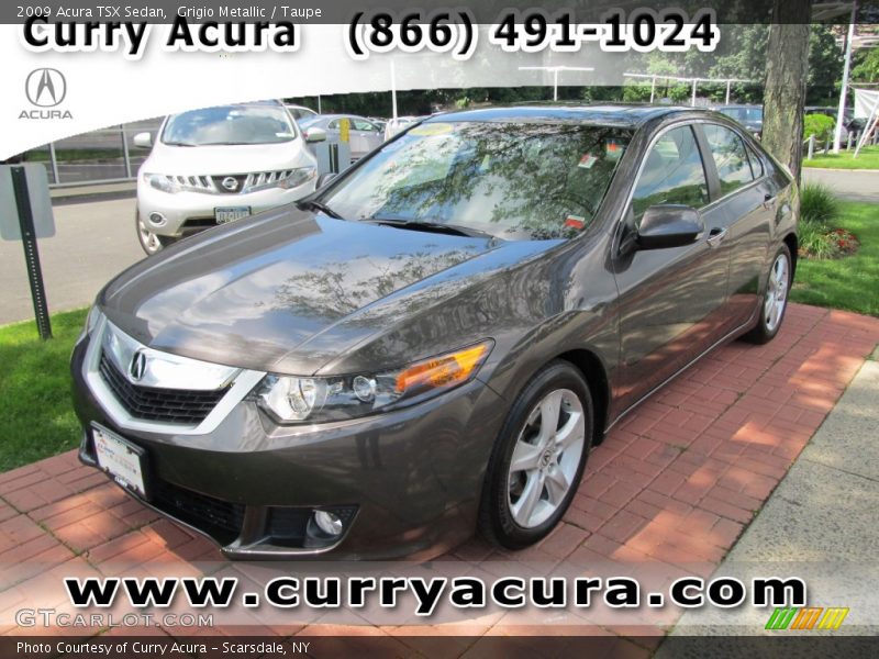 Grigio Metallic / Taupe 2009 Acura TSX Sedan