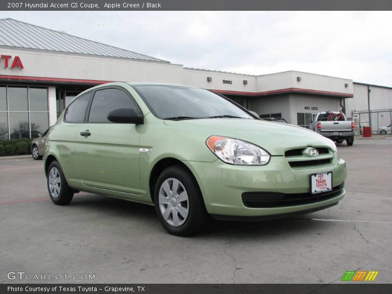 Apple Green / Black 2007 Hyundai Accent GS Coupe