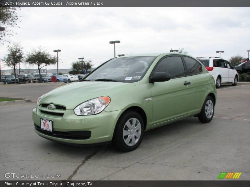 Apple Green / Black 2007 Hyundai Accent GS Coupe