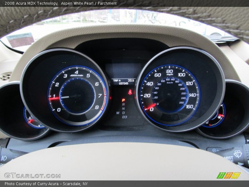 Aspen White Pearl / Parchment 2008 Acura MDX Technology