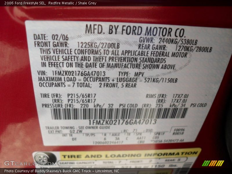 Redfire Metallic / Shale Grey 2006 Ford Freestyle SEL