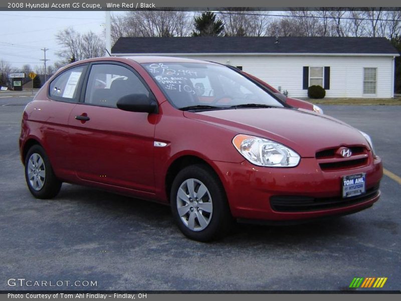 Wine Red / Black 2008 Hyundai Accent GS Coupe