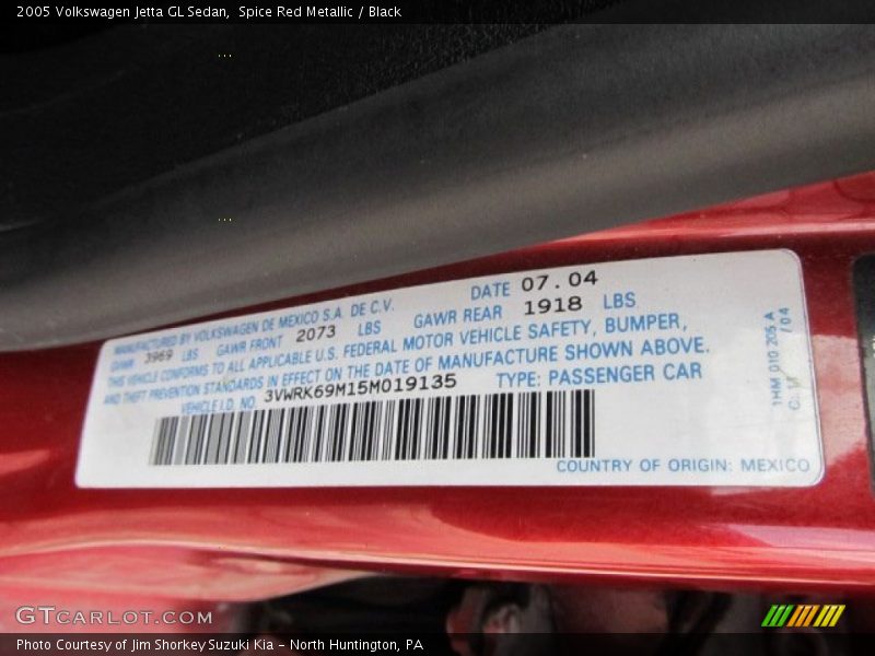 Spice Red Metallic / Black 2005 Volkswagen Jetta GL Sedan