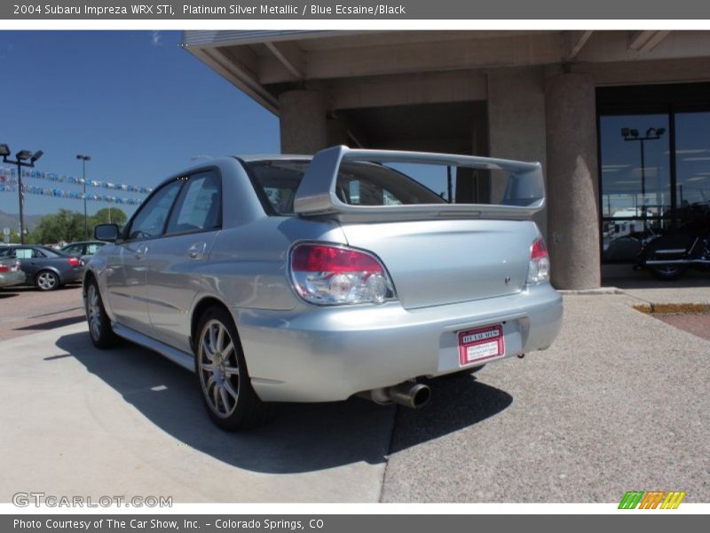 Platinum Silver Metallic / Blue Ecsaine/Black 2004 Subaru Impreza WRX STi
