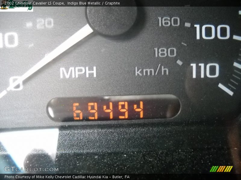Indigo Blue Metallic / Graphite 2002 Chevrolet Cavalier LS Coupe