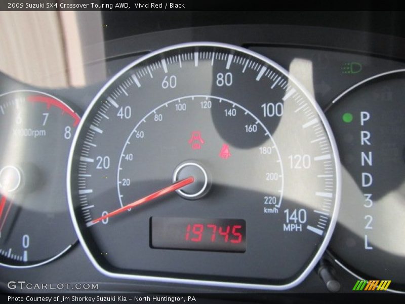 Vivid Red / Black 2009 Suzuki SX4 Crossover Touring AWD