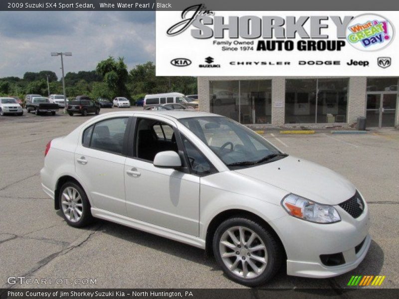 White Water Pearl / Black 2009 Suzuki SX4 Sport Sedan