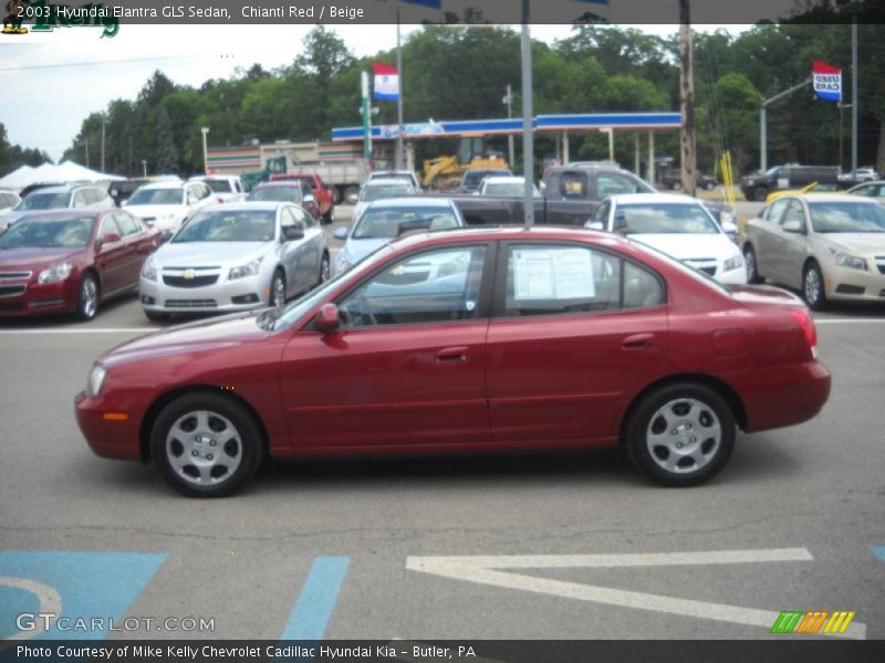 Chianti Red / Beige 2003 Hyundai Elantra GLS Sedan