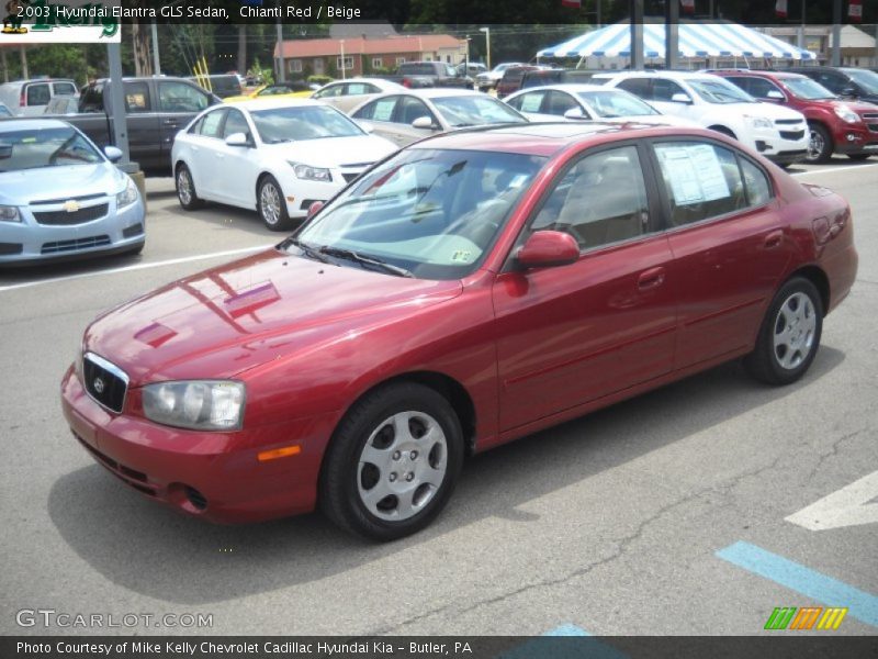 Chianti Red / Beige 2003 Hyundai Elantra GLS Sedan