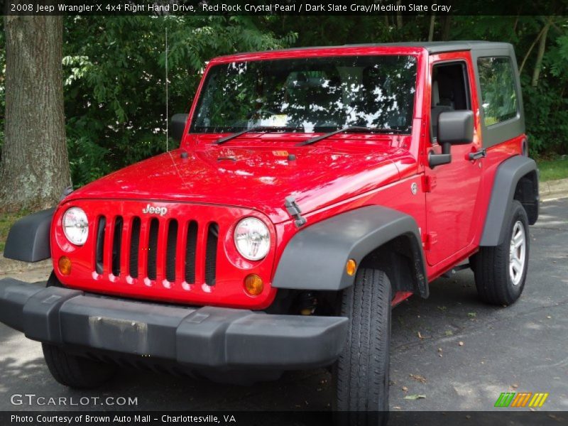 Red Rock Crystal Pearl / Dark Slate Gray/Medium Slate Gray 2008 Jeep Wrangler X 4x4 Right Hand Drive