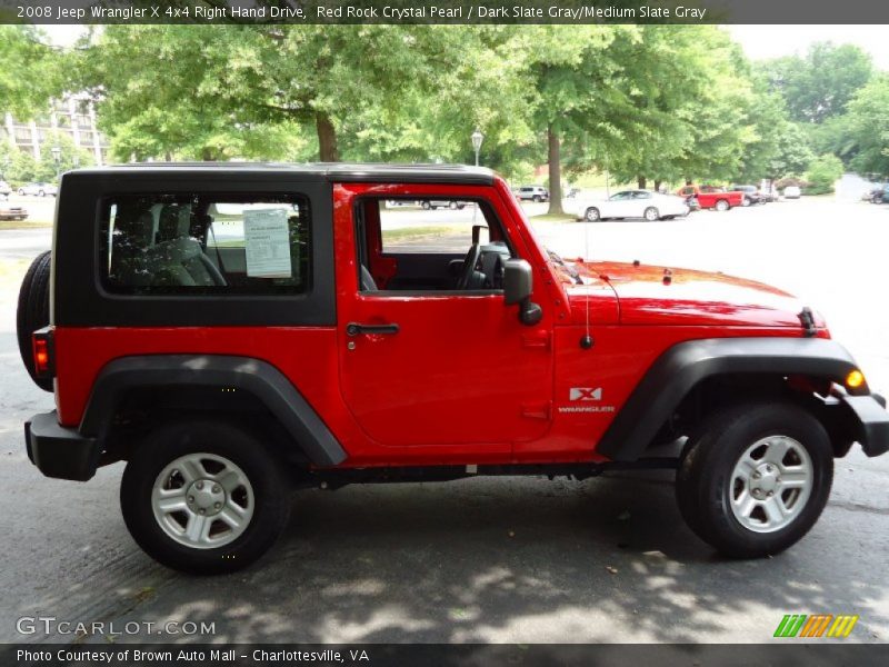 Red Rock Crystal Pearl / Dark Slate Gray/Medium Slate Gray 2008 Jeep Wrangler X 4x4 Right Hand Drive