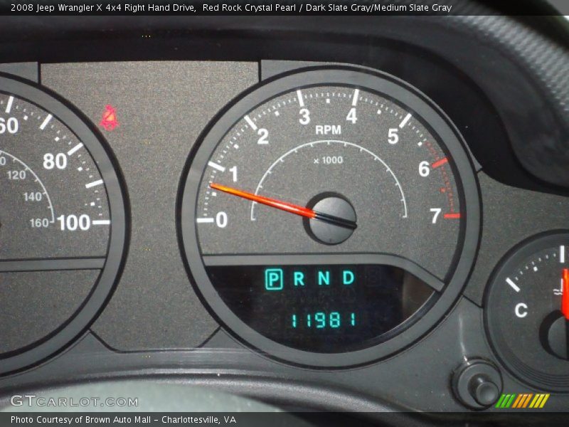 Red Rock Crystal Pearl / Dark Slate Gray/Medium Slate Gray 2008 Jeep Wrangler X 4x4 Right Hand Drive
