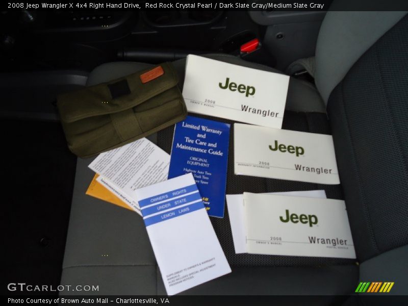Red Rock Crystal Pearl / Dark Slate Gray/Medium Slate Gray 2008 Jeep Wrangler X 4x4 Right Hand Drive