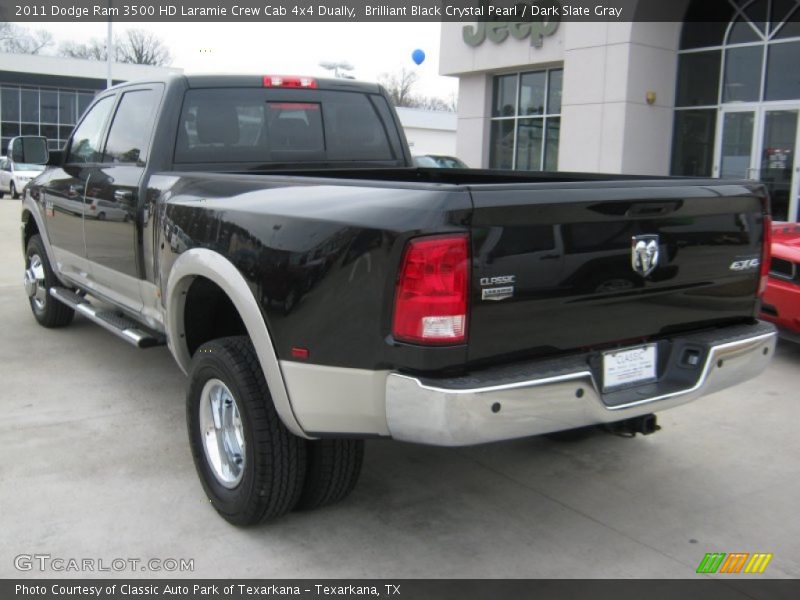 Brilliant Black Crystal Pearl / Dark Slate Gray 2011 Dodge Ram 3500 HD Laramie Crew Cab 4x4 Dually