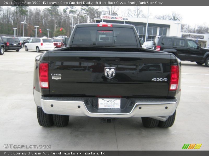 Brilliant Black Crystal Pearl / Dark Slate Gray 2011 Dodge Ram 3500 HD Laramie Crew Cab 4x4 Dually
