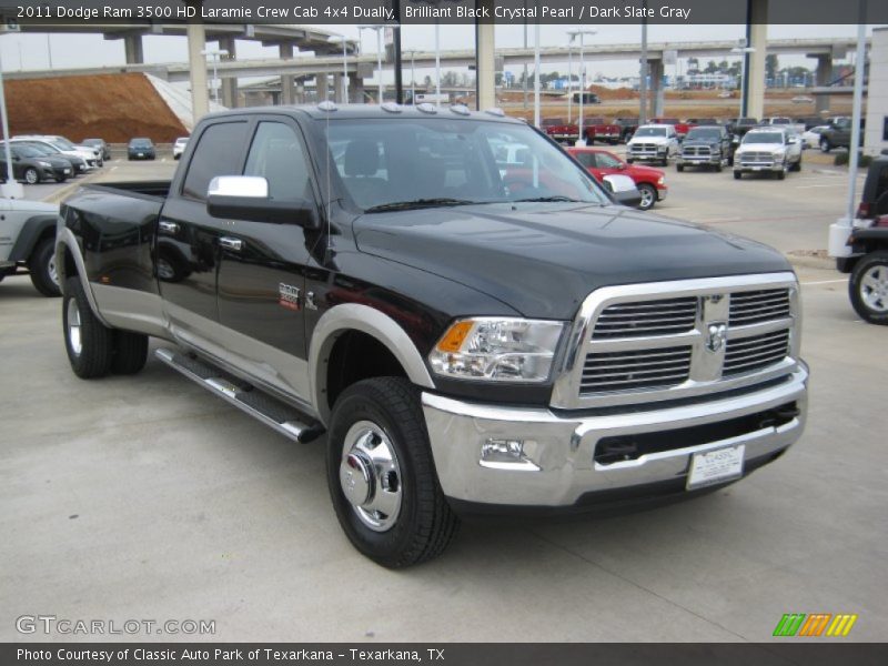 Brilliant Black Crystal Pearl / Dark Slate Gray 2011 Dodge Ram 3500 HD Laramie Crew Cab 4x4 Dually