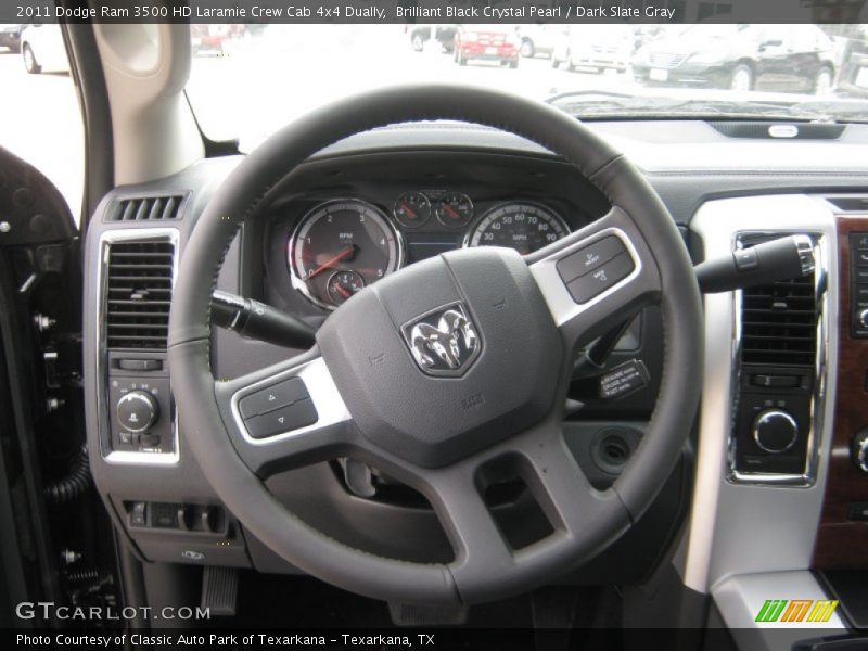 Brilliant Black Crystal Pearl / Dark Slate Gray 2011 Dodge Ram 3500 HD Laramie Crew Cab 4x4 Dually