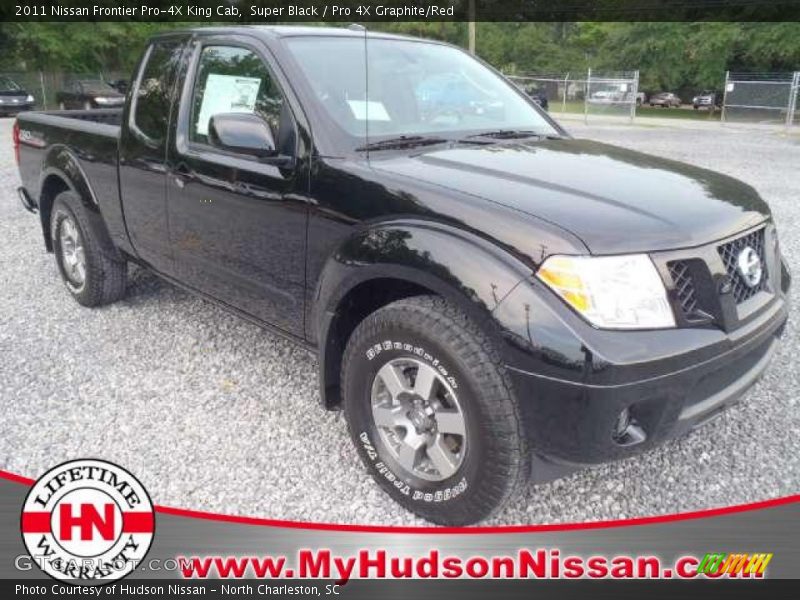 Super Black / Pro 4X Graphite/Red 2011 Nissan Frontier Pro-4X King Cab
