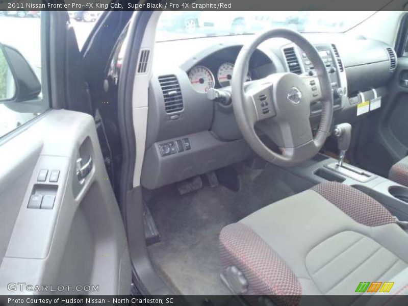 Super Black / Pro 4X Graphite/Red 2011 Nissan Frontier Pro-4X King Cab