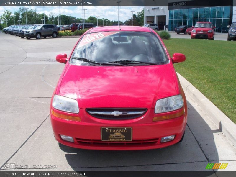 Victory Red / Gray 2004 Chevrolet Aveo LS Sedan