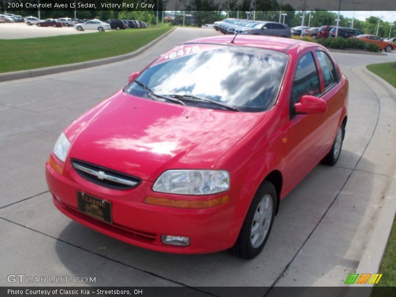 Victory Red / Gray 2004 Chevrolet Aveo LS Sedan