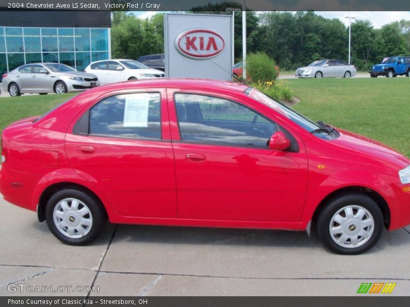 Victory Red / Gray 2004 Chevrolet Aveo LS Sedan