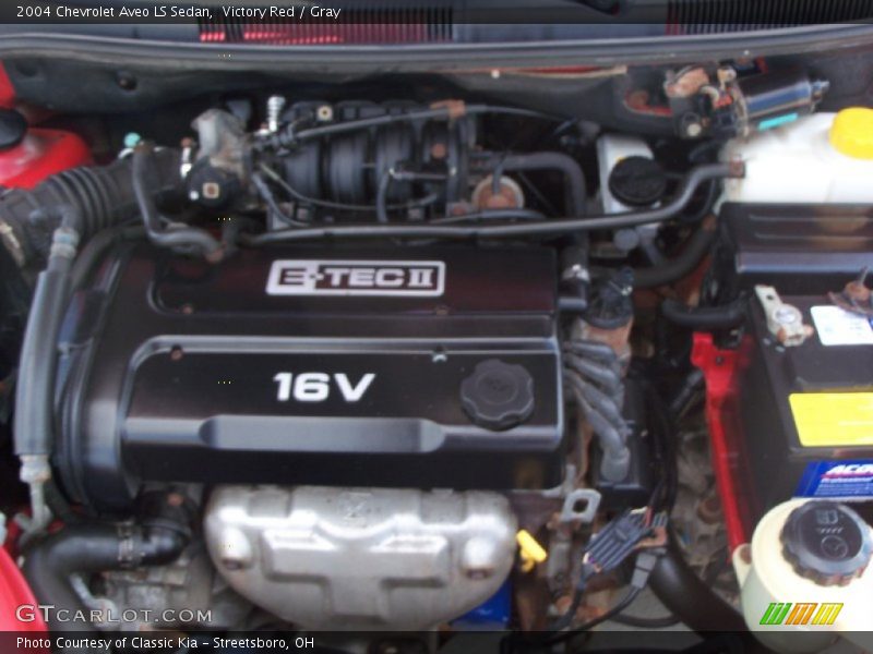 Victory Red / Gray 2004 Chevrolet Aveo LS Sedan