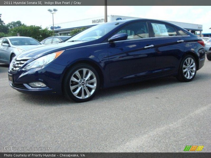 Indigo Blue Pearl / Gray 2011 Hyundai Sonata SE